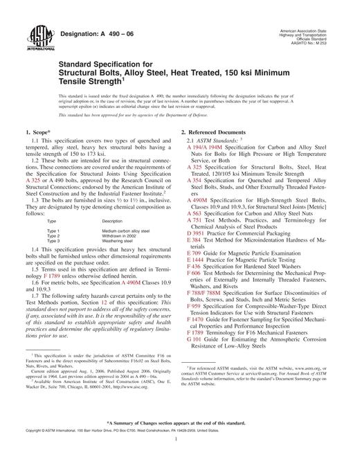 ASTM A490-06
