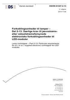 DANSK DS/EN 61347-2-13