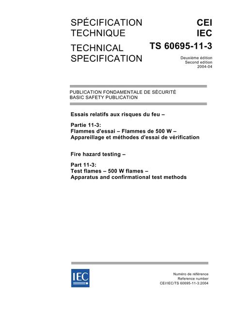 IEC/TS 60695-11-3 Ed. 2.0 b:2004