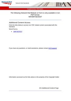 NR SMF/SE/0337 ISSUE 1