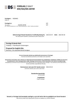 DANSK DSF/ISO/DIS 20749