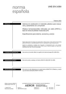 AENOR UNE-EN 14364