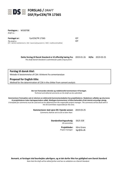 DANSK DSF/FPRCEN/TR 17365