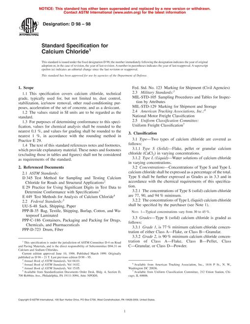 ASTM D98-98