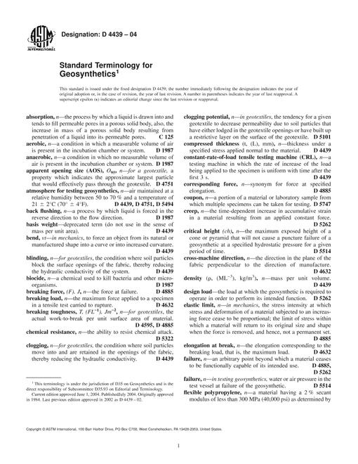 ASTM D4439-04