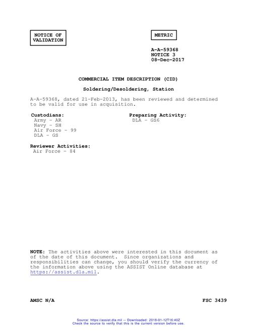 CID A-A-59368 Notice 3 - Validation 3