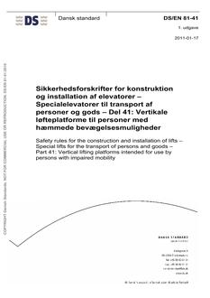 DANSK DS/EN 81-41