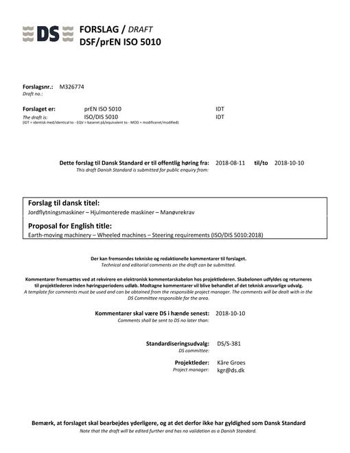DANSK DSF/PREN ISO 5010