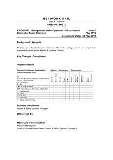 NR RT/D/P/012 ISSUE 1