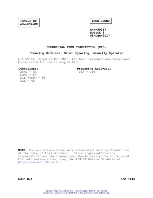 CID A-A-59367 Notice 3 - Validation 3