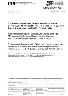 SNV SN EN ISO/IEC 17021-1