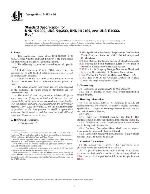 ASTM B572-06
