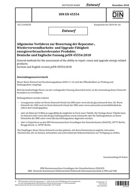 DIN EN 45554 - DRAFT