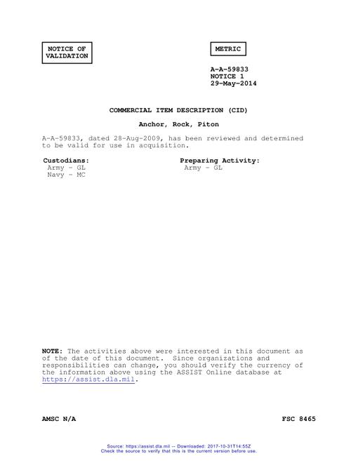 CID A-A-59833 Notice 1 - Validation 1
