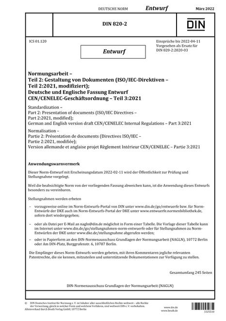 DIN 820-2 - DRAFT