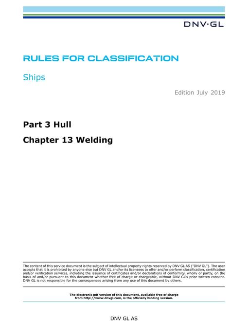 DNV DNVGL-RU-SHIPS PART 3 CHAPTER 13