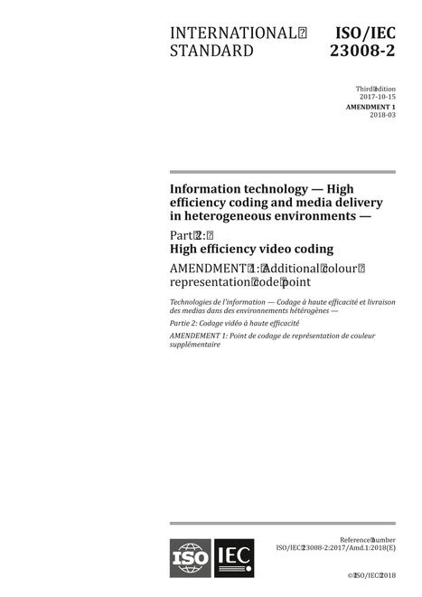 ISO/IEC 23008-2:2017/Amd1:2018