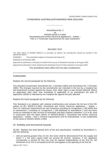 AS/NZS 60335.2.4:2002 AMDT 2