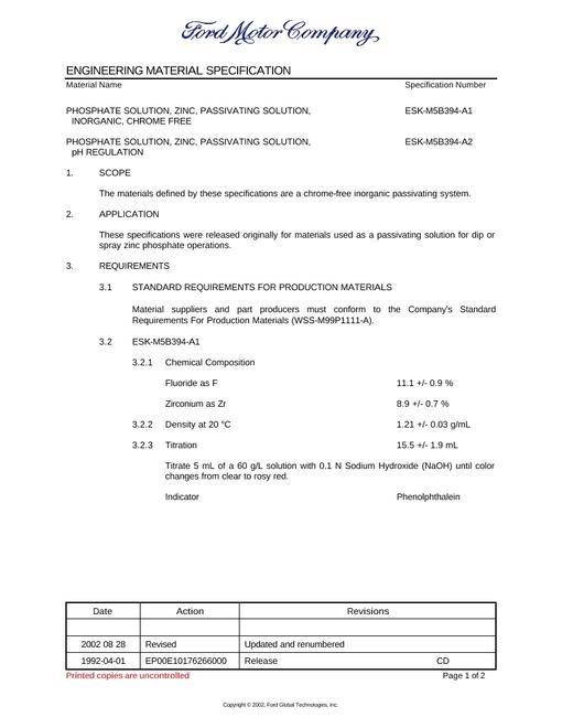 FORD ESK-M5B394-A1
