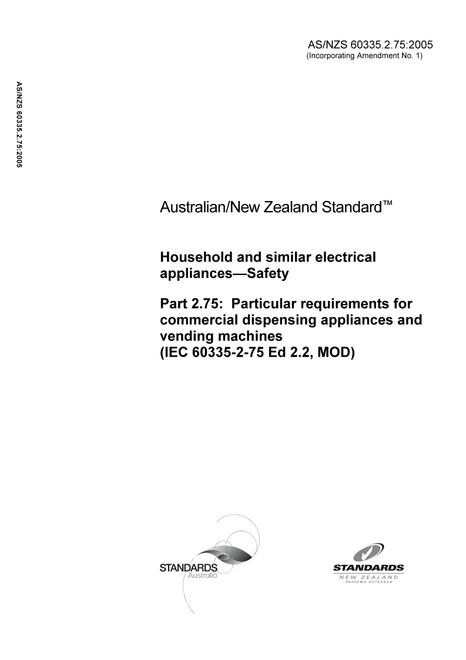 AS/NZS 60335.2.75:2005