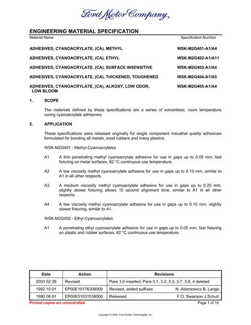 FORD WSK-M2G404-A5