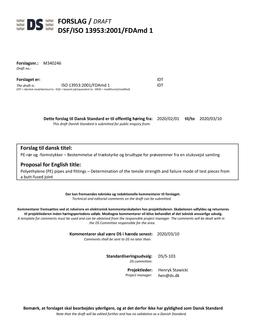 DANSK DSF/ISO 13953/FDAMD 1