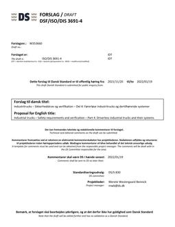DANSK DSF/ISO/DIS 3691-4
