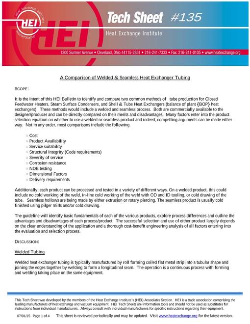 HEI Tech Sheet #135