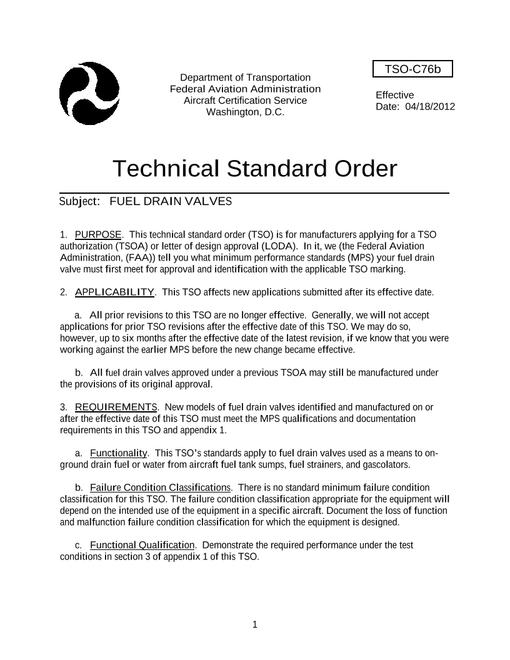 FAA TSO C76B