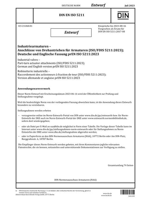 DIN EN ISO 5211 - DRAFT
