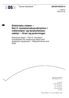 DANSK DS/EN 60255-5