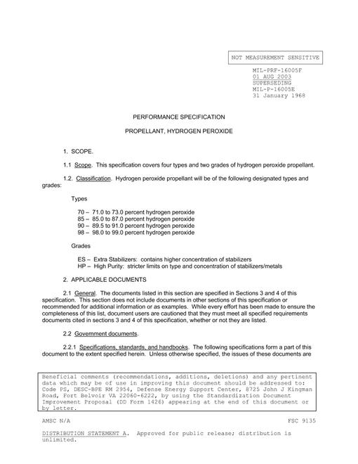 MIL MIL-PRF-16005F