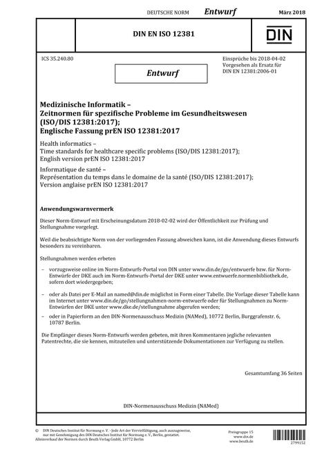 DIN EN ISO 12381 - DRAFT