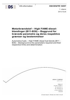 DANSK DS/CEN/TR 16557