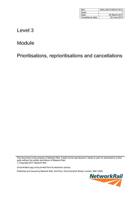 NR NR/L3/MTC/MG0176/11 ISSUE 1