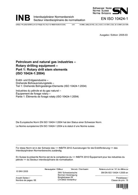 SNV SN EN ISO 10424-1