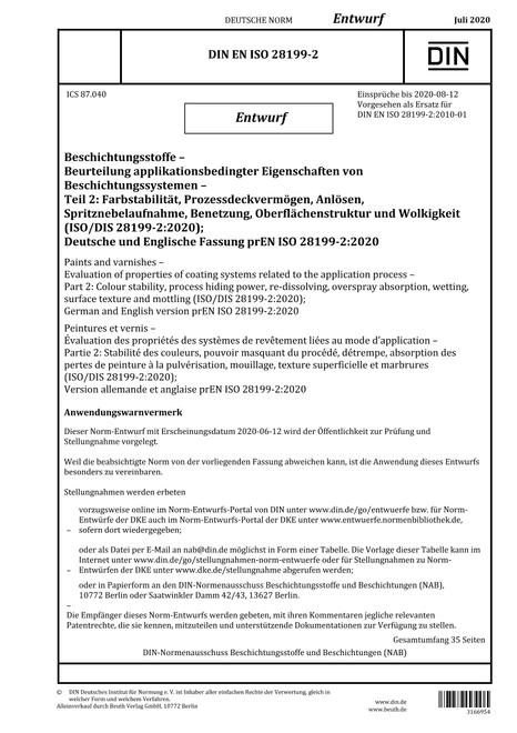 DIN EN ISO 28199-2 - DRAFT