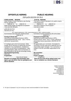 DANSK DSF/PREN ISO/DIS 25178-2