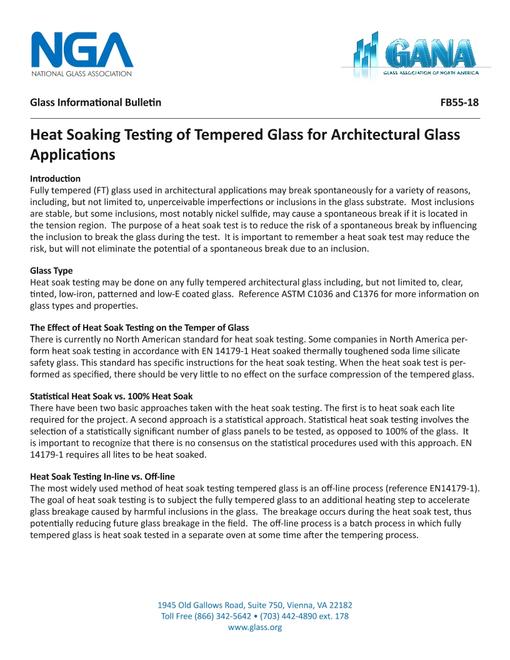 Heat Soaking Testing (Glass Technical Paper FB55-18)