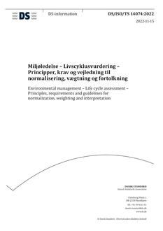 DANSK DS/ISO/TS 14074