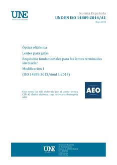 AENOR UNE-EN ISO 14889