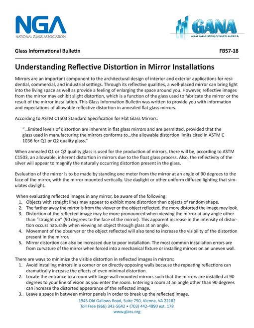 Understanding Reflective Distortion in Mirror Installations (Glass Technical Paper FB57-18)