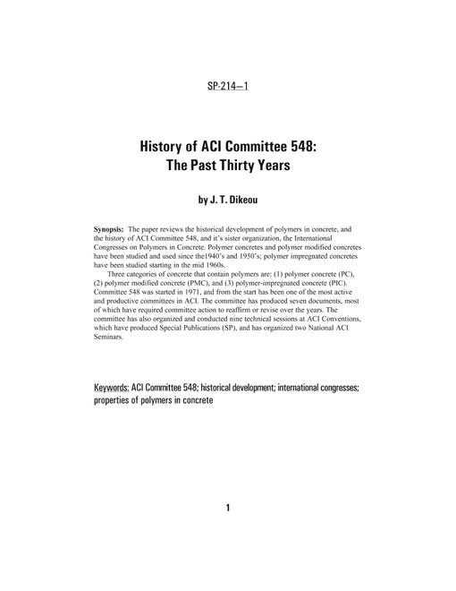 Polymers in Concrete: The First Thirty Years