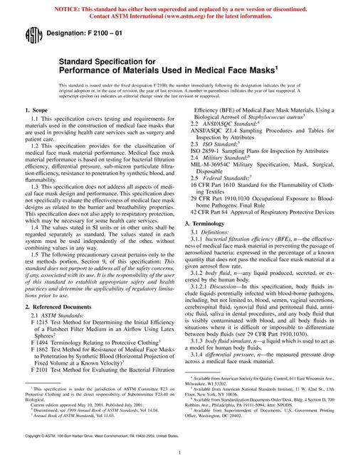 ASTM F2100-01