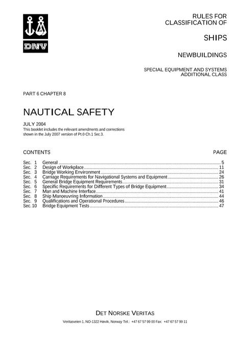 DNV DNV-RU-SHIPS PART 6 CHAPTER 8