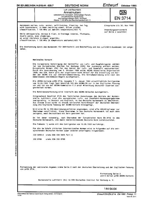 DIN EN 3714 - DRAFT