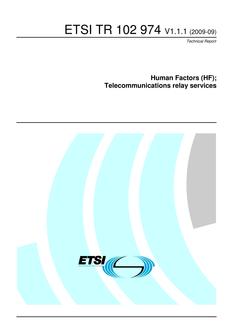 ETSI TR 102 974