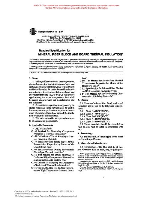 ASTM C612-83e1