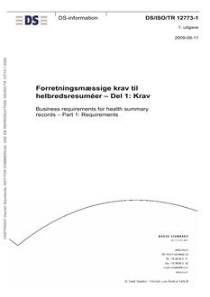 DANSK DS/ISO/TR 12773-1