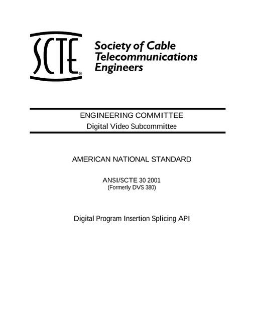 SCTE 30 2001